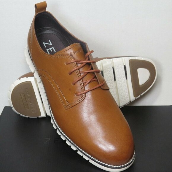 Cole Haan Zerogrand Wingtip Oxford Plain British Tan Men Shoe C35591 - Picture 1 of 13